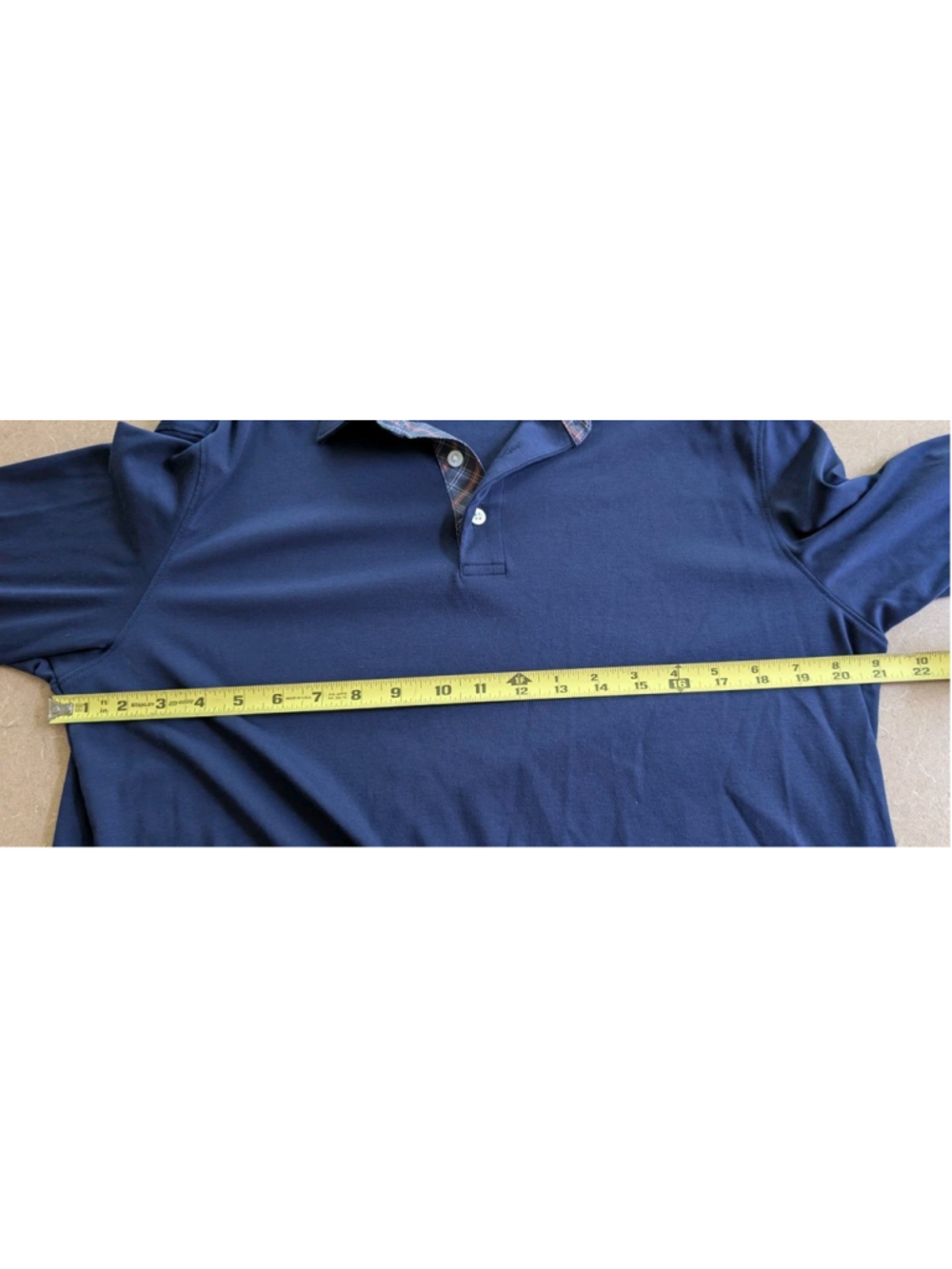 Untuckit Long Sleeve Damaschino Reg. Fit Shirt Placket Navy Size Medium - Picture 4 of 10